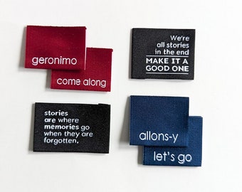 Whovian Series | Variety Luxe Labels | 4 pack | Garment Labels For Handmade Clothes | Sewing Gift | Doctor Who | Geek