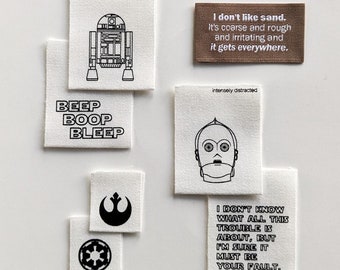 Star Wars Kleidungsetiketten | Galaxy Serie 3: Geek Nähgeschenk, 4er-Pack