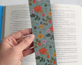 Mohn Lesezeichen | Geschenk für Buchliebhaber | florales Buchgeschenk | Recyclingpapier