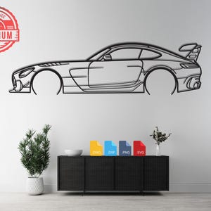 AMG GT side profile – laser cut file | Dxf, Png, Dwg | garage wall art | cnc plasma, laser or cricut cut file