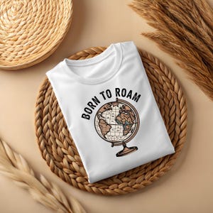 Born To Roam T-shirt, Travel Lover-T-shirt, avontuur wacht op top, roadtripkleding, campingshirt, kleding ontdekken