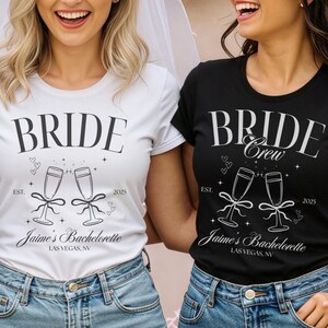 Custom Bride Bachelorette Party Shirt,  Bachelorette Merch, Bridal Party Gifs, Bach Trip Shirt, Personalized Wedding Shirt, Vegas Bach