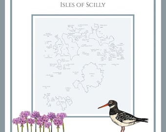 シリー諸島のグリーティングカード、シリー諸島の地図