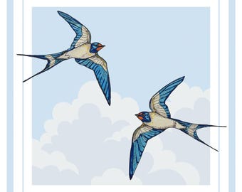 ツバメのグリーティングカード