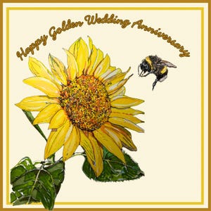 Tarjeta de aniversario de bodas de oro