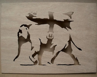 Banksy Elephant Bomb Stencil