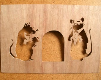 Banksy Rat Doormen Stencil