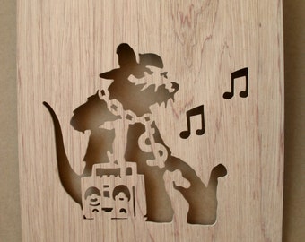 Banksy Hip Hop Rat Stencil