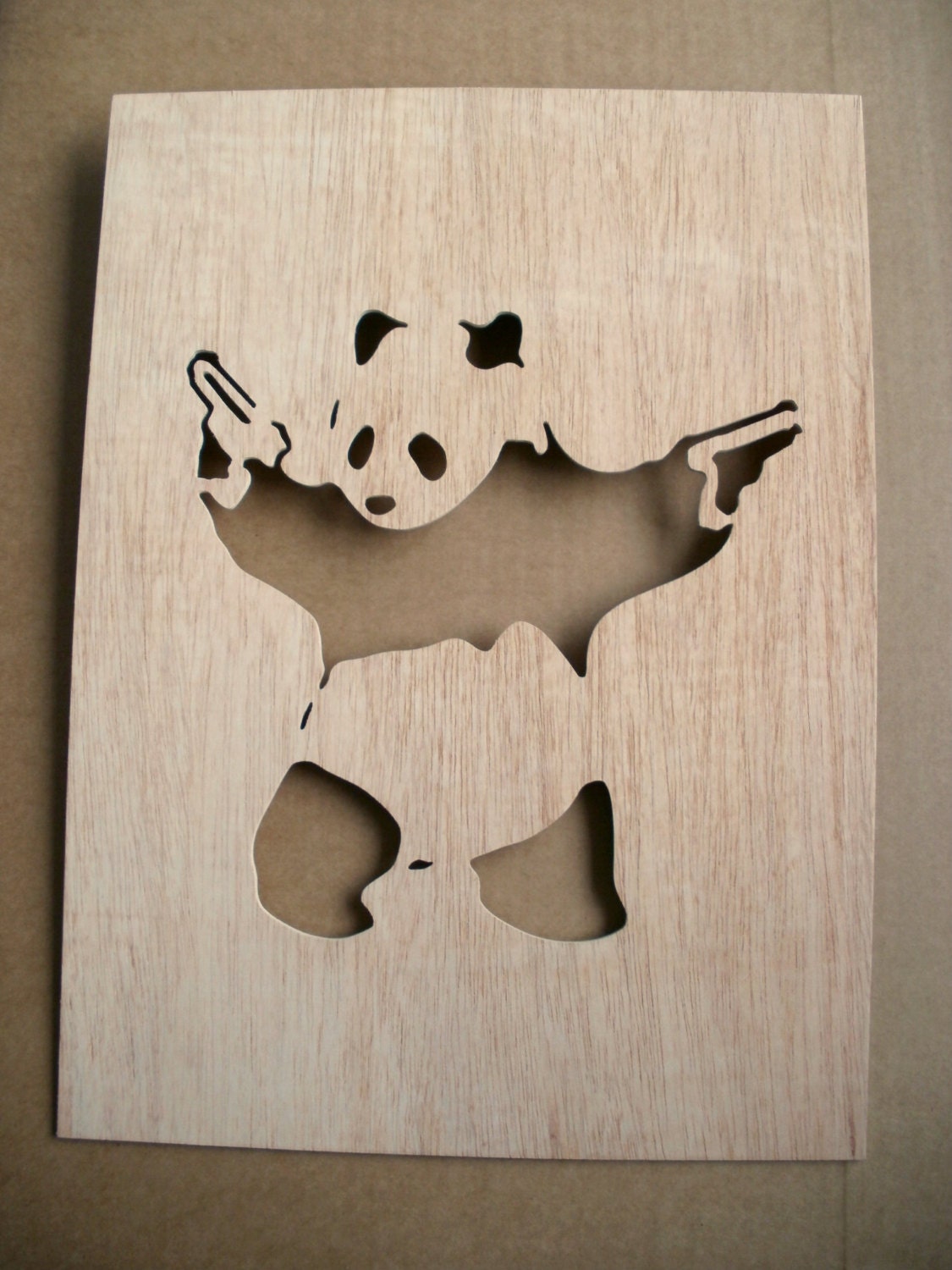 Panda With Guns Wooden Stencil - Etsy, image size:1125x1500