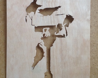 Banksy Birds Attacking CCTV Camera Stencil