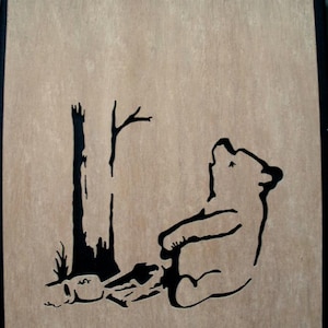 Banksy Winnie The Pooh Bear Trap Plantilla de madera