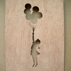 Banksy Girl Holding Balloons Stencil