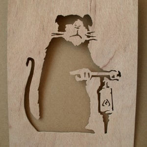 Banksy Road Driller Rat Stencil