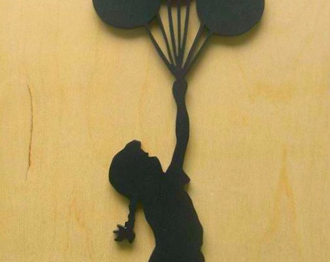 Banksy Girl With Balloons Wood Silhouette Wall Art Cut Out - Etsy