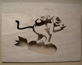 Banksy Monkey Bomb Stencil