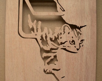 Cat Flap Wooden Stencil Pet Door