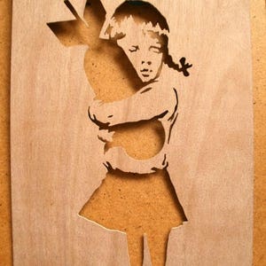 Banksy Girl Bomb Hugger Stencil