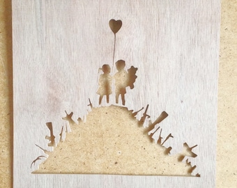 Banksy Kids On Guns Stencil