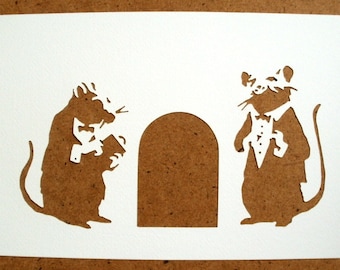 Banksy Rat Stencils Set Of 5 Umbrella Rat Climbing Rat Broom Rat Doormen Flying Rats Or Choose Your Own 5 From Any Other Ad