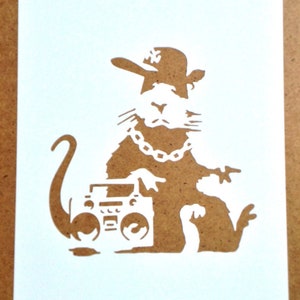 Banksy Rat Stencils Set Of 5                   Hip Hop, Paint Roller, Radar & Protest Rats