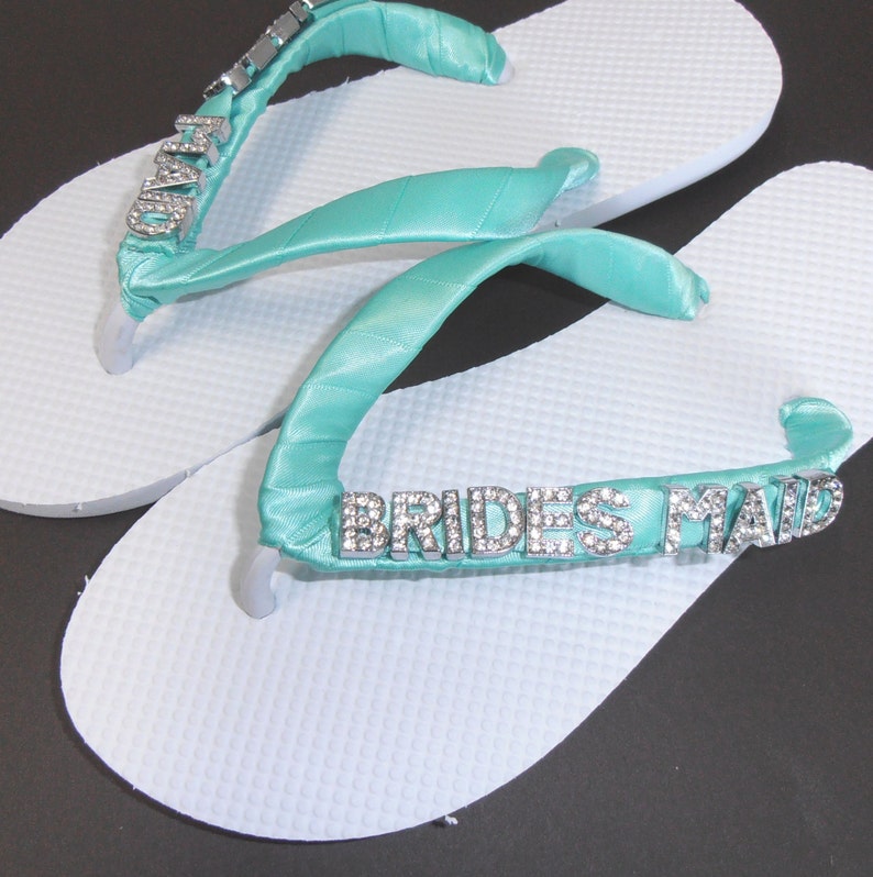 Bridesmaid Personalised Thongs / Flip Flops Set of 4 With | Etsy