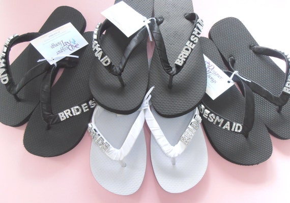 personalised bridesmaid flip flops