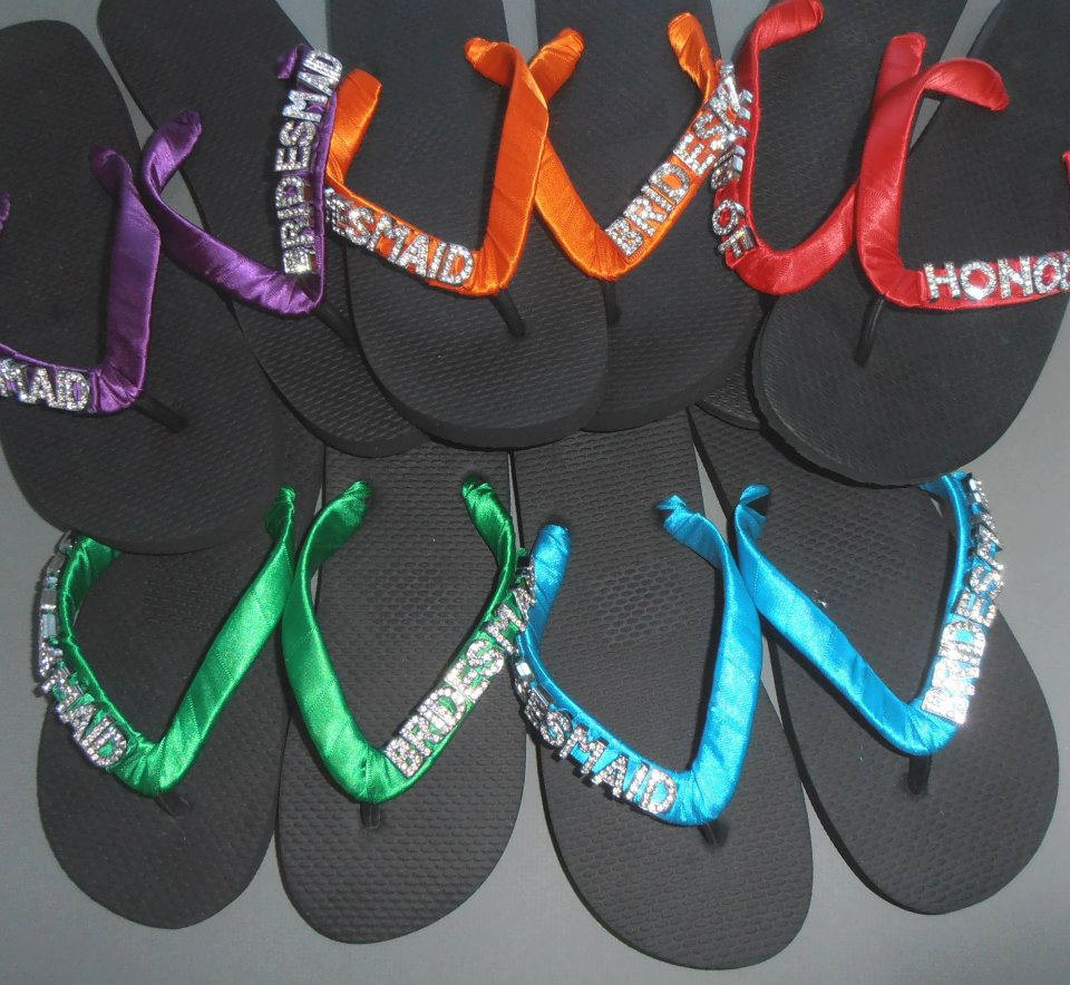 BRIDESMAID Wedding Flip Flops - Etsy