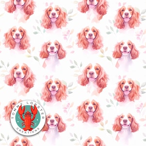 Cocker Spaniel Seamless Pattern, Spaniel digital paper, Dogs journal paper, Dogs digital paper, Spaniel repeating pattern, spaniel printable