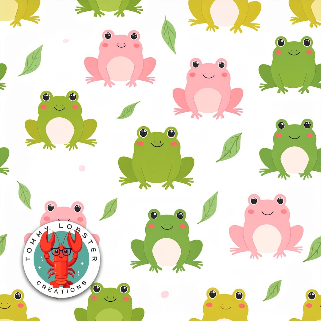 Cute Frog Seamless Pattern, Spring Fabric Design (digital Download) - Etsy