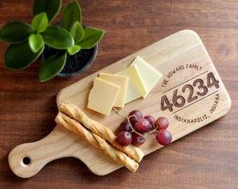 Personalized Cutting Board with Last Name and Zip Code