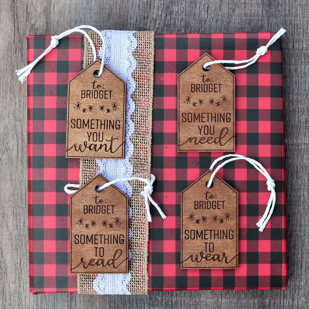 Personalized Wood Gift Tags Reusable Something You Want Etsy
