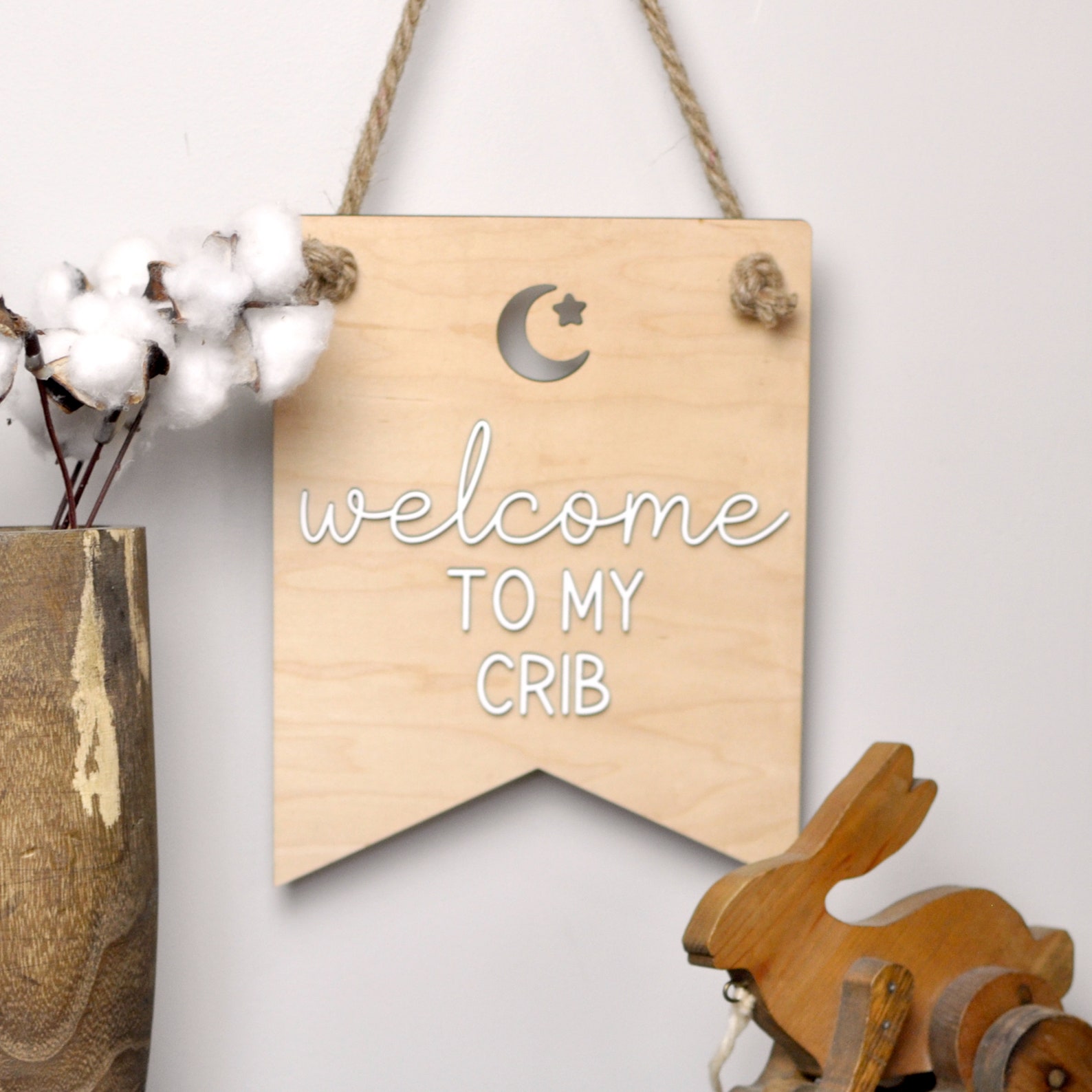 Nursery Sign to My Crib With Moon and Star Etsy