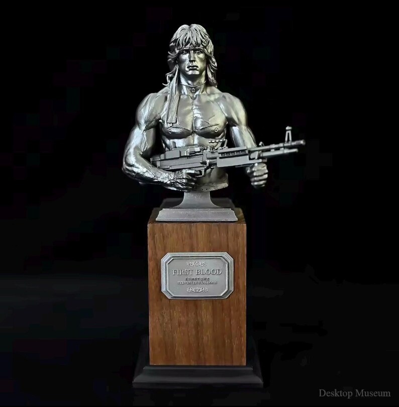 Rambo-inspired Action Hero Resin Bust (185mm) | Silver Stallone-style ...