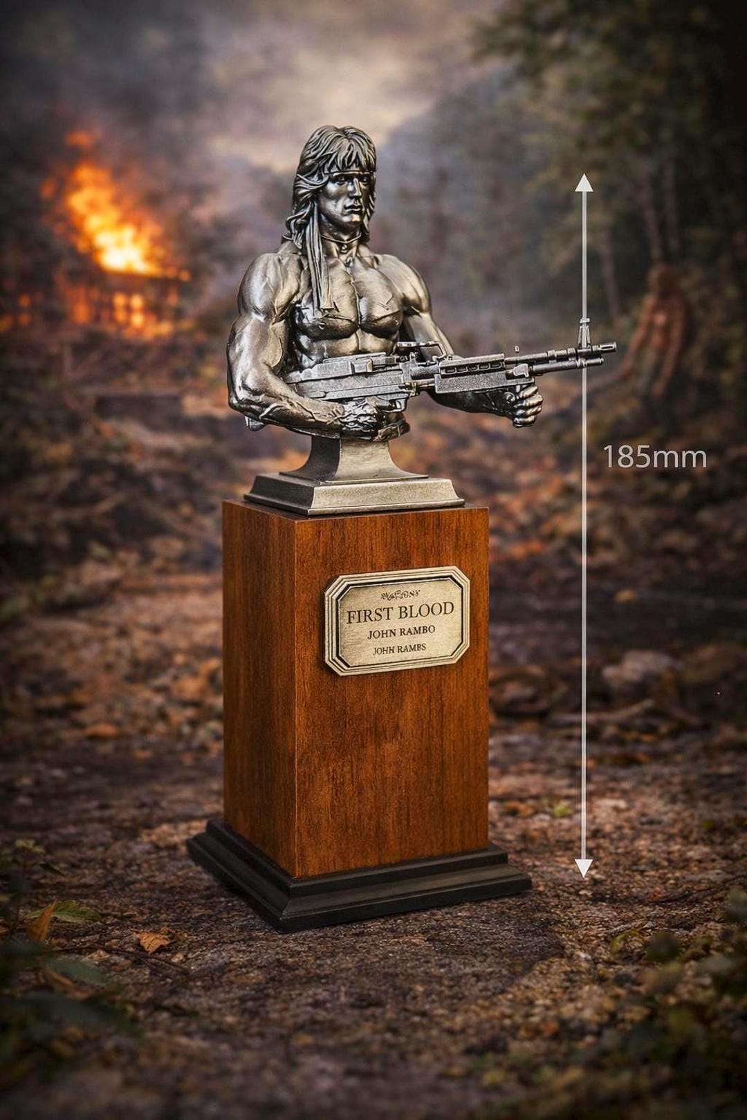 Rambo-inspired Action Hero Resin Bust (185mm) | Silver Stallone-style ...