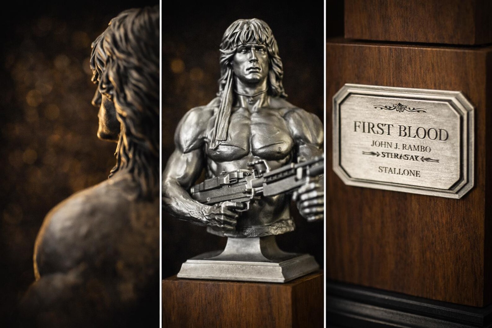 Rambo-inspired Action Hero Resin Bust (185mm) | Silver Stallone-style ...