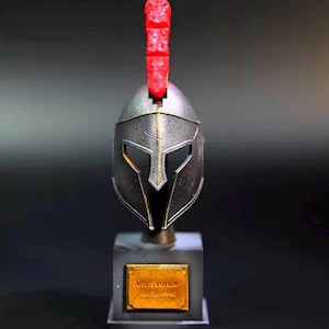 Spartan Warrior Helmet Statue: Greek Corinthian Armor Decor
