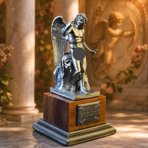Silver Finish Eros Statue – Greek God of Love, Resin Figurine