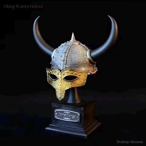 Viking Warrior Helmet Miniature: Norse Decor Collectible