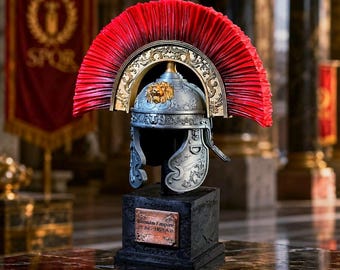 Miniature Roman Centurion Helmet Replica: Resin Warrior Decor