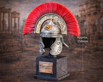Replica Romeinse Centurion-helmminiatuur: decor krijger van hars