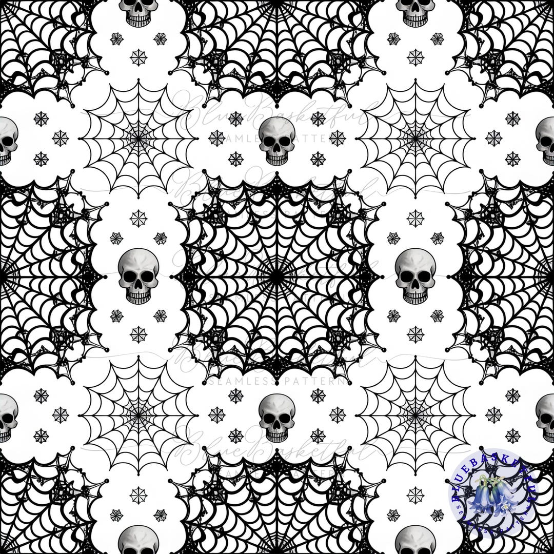 Gothic Spiderweb Seamless Pattern | Halloween | Digital Paper | Fabric ...