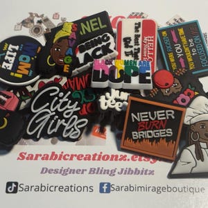 Culture Shoe Charms| BGM Shoe Clips| Slogan Shoe Charms| Customized Charms| Silicone Bracelet Charms| Juneteenth Charms