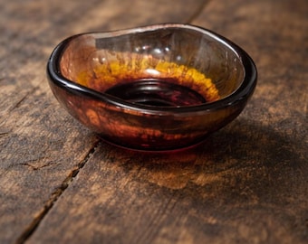 Walnut & Amber Trinket Bowl