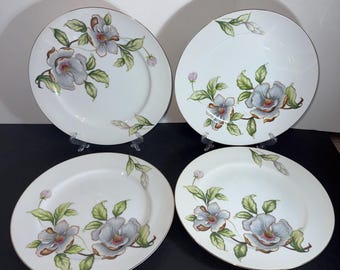 Roselyn China Dogwood Dinner Plates, Set Of 4 - 10”
