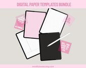 Printable Notebook Paper Bundle | Kariert & liniert mit Rand | Cornell | PNG PDF Papier-Vorlagen A4 | Digital Paper Goodnotes | Dark mode