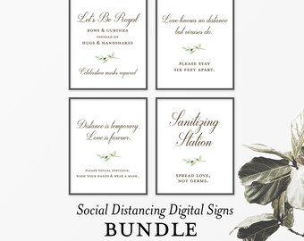 Social Distancing Wedding - Wedding Signs - Printable Signs - Pandemic Wedding - Social Distancing Signs - Digital Signs