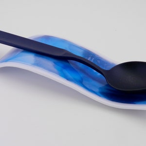 Kitchen Spoon Rest,  Glass Spoon Rest, Spoon Holder, Gift for Cooks, Buffet Spoon Rest, Stovetop Spoon Rest,  #42