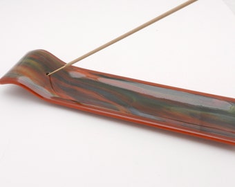 Glass Incense Stick Holder, Incense Burner & Ash Catcher, Meditation Accessory, Aroma Therapy, Zen Gift, 420, #175