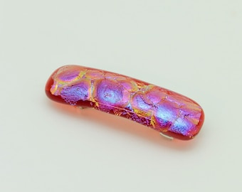 French Style Barrette, Extra Small Size, Dichroic Glass Barrette, Hair Accessory, Glass Hair Clip, #370
