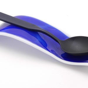 Kitchen Spoon Rest,  Glass Spoon Rest, Spoon Holder, Gift for Cooks, Buffet Spoon Rest, Stovetop Spoon Rest,  #21